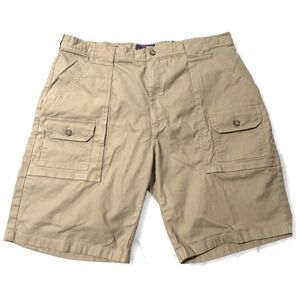 Pendleton Mens Y2K Khaki Cotton Stretch Cargo Utility Shorts Size 38